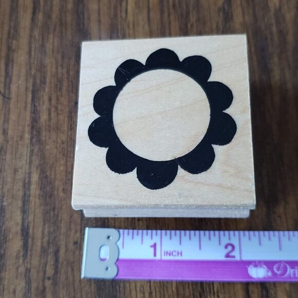 Vintage Great Impressions 2x2 Inch Sunrise Border Rubber Stamp - Picture 2 of 8